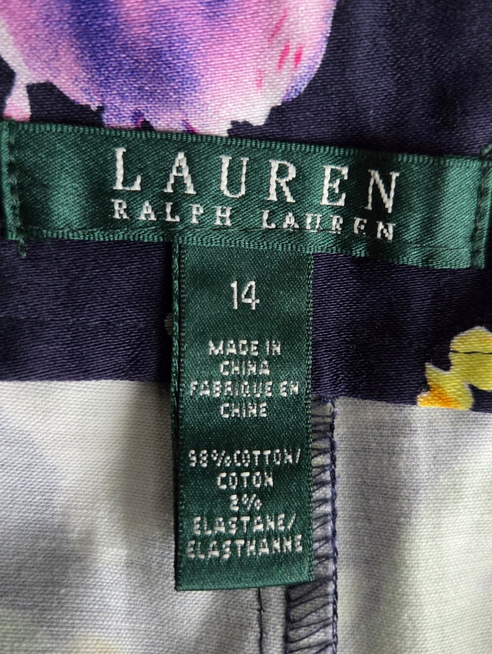 Lauren Ralph Lauren Navy Floral Pencil Skirt Size 14 - Picture 9 of 10
